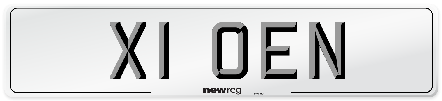 X1 OEN Number Plate from New Reg